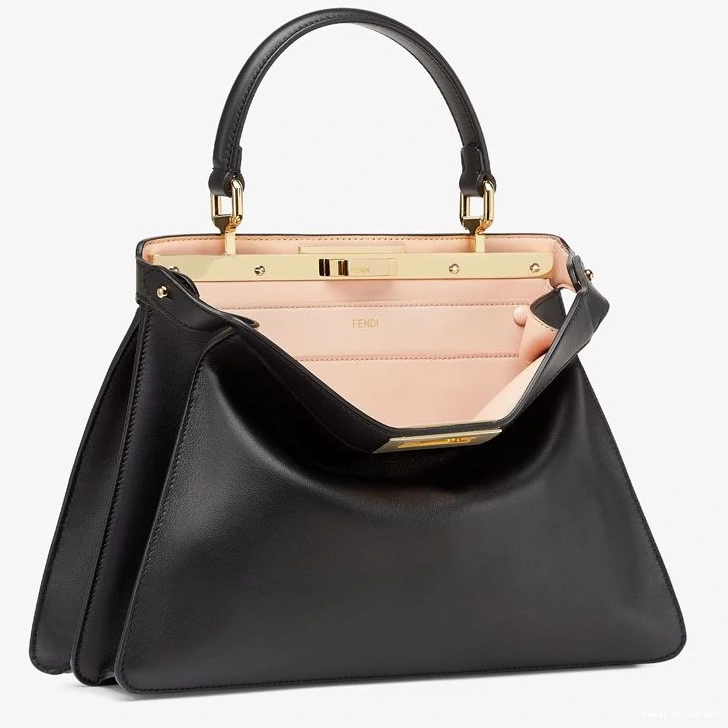 Cheap HOT In Medium Black Laether ISeeU Nappa Bag Peekaboo Fendi 0804